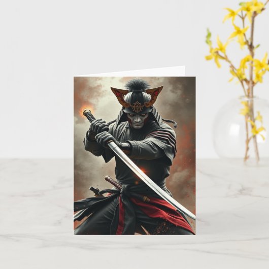 PERSONALIZE Samurai Warrior Karte (Gelbe Blume)