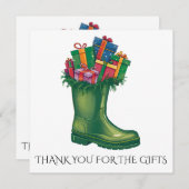 Personalize Santa's New Boots Dankeskarte (Vorne/Hinten)