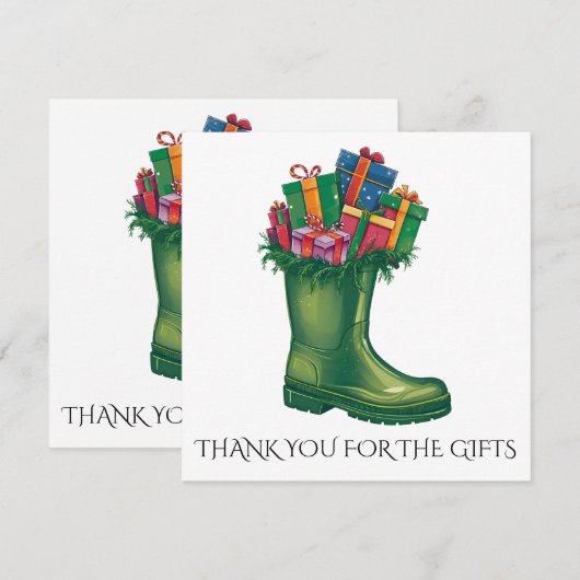 Personalize Santa's New Boots Dankeskarte (Vorne/Hinten)