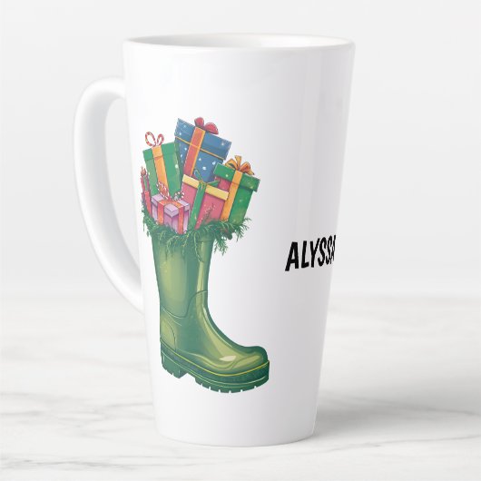 Personalize Santa's New Boots Milchtasse (Linke Ecke)