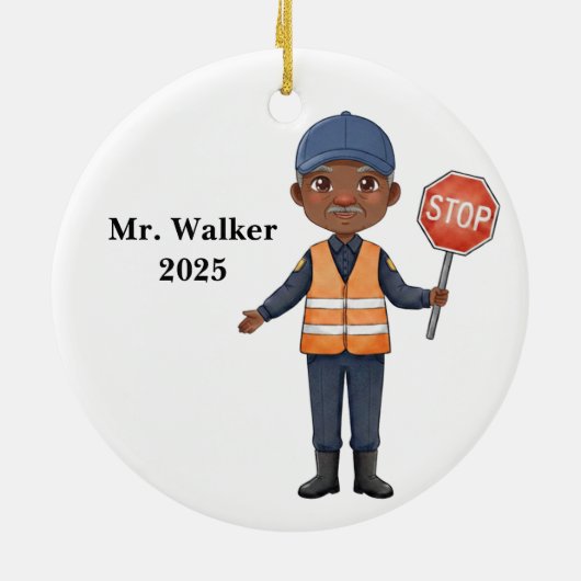 Personalize School Crossing Guard Ceramic Ornament (Hinten)