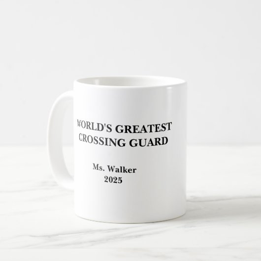 Personalize School Crossing Guard Kaffeetasse (Vorderseite Links)