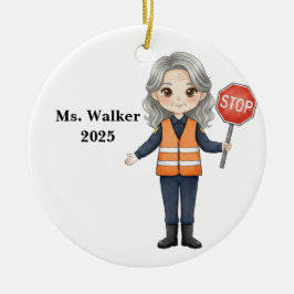 Personalize School Crossing Guard Keramik Ornament