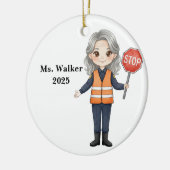 Personalize School Crossing Guard Keramik Ornament (Links)