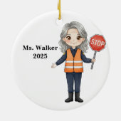 Personalize School Crossing Guard Keramik Ornament (Hinten)