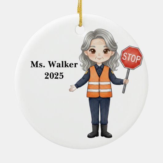 Personalize School Crossing Guard Keramik Ornament (Hinten)