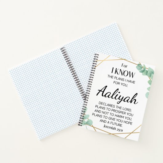 Personalize Scripture Name - Jeremiah 29:11 Notizblock (Innenseite)