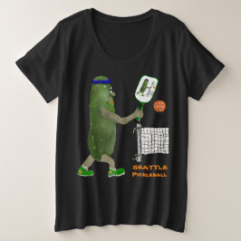 Personalize SEATTLE Mr. Pickle Pickleball Große Größe T-Shirt