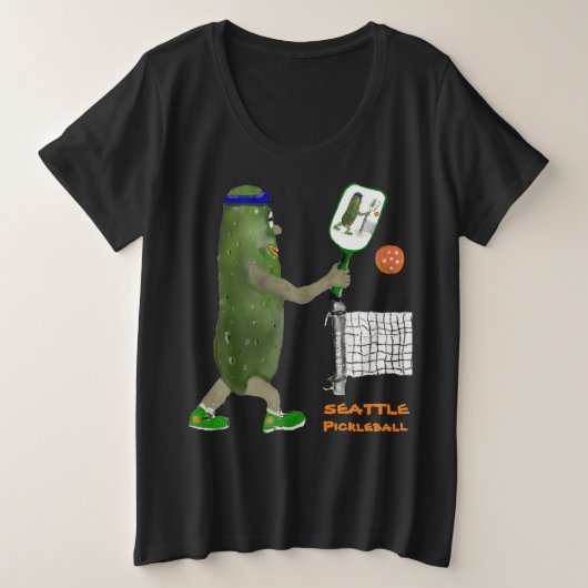 Personalize SEATTLE Mr. Pickle Pickleball Große Größe T-Shirt (Design vorne)