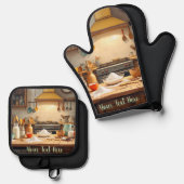 Personalize Set of 2 Kitchen Oven Mitt Potholder (Vorderseite/Rückseite)