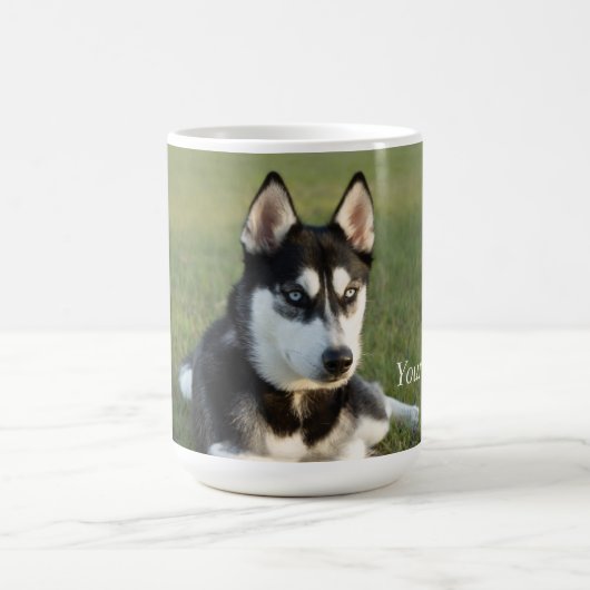 Personalize Siberian Husky puppy Kaffeetasse (Mittel)