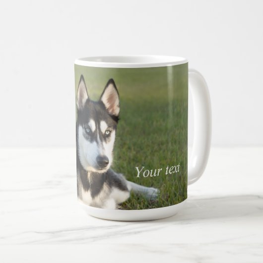 Personalize Siberian Husky puppy Kaffeetasse (VorderseiteRechts)