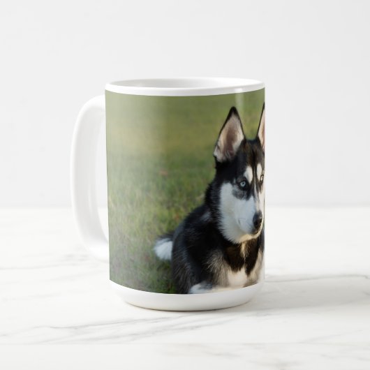 Personalize Siberian Husky puppy Kaffeetasse (Vorderseite Links)
