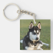 Personalize Siberian Husky puppy Schlüsselanhänger (Vorderseite)