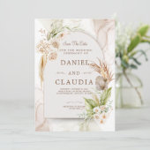Personalize Simple minimalist weeding Invitation Einladung (Stehend Vorderseite)