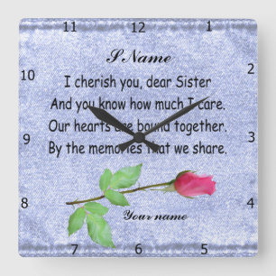 PERSONALIZE SISTER QUADRATISCHE WANDUHR