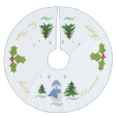 Personalize, Snowman, Weihnachtsbaum, Zweig Polyester Weihnachtsbaumdecke (Vorderseite)