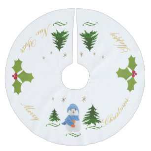 Personalize, Snowman, Weihnachtsbaum, Zweig Polyester Weihnachtsbaumdecke