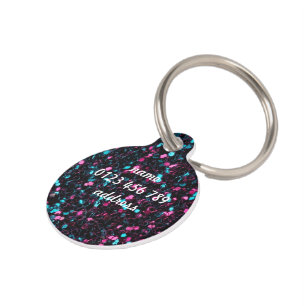 Personalize Sparkly pink blue mosaic glitter Tiermarke