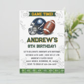 Personalize Sport Football Birthday Einladung (Stehend Vorderseite)