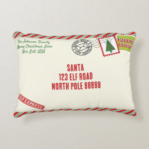 Personalize Strip Santa Letter Weihnachten Dekokissen