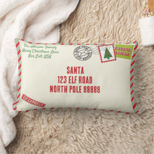 Personalize Strip Santa Letter Weihnachten Lendenkissen