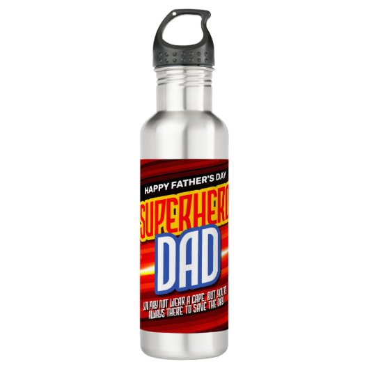 Personalize SuperHero Vater Edelstahlflasche (Vorderseite)