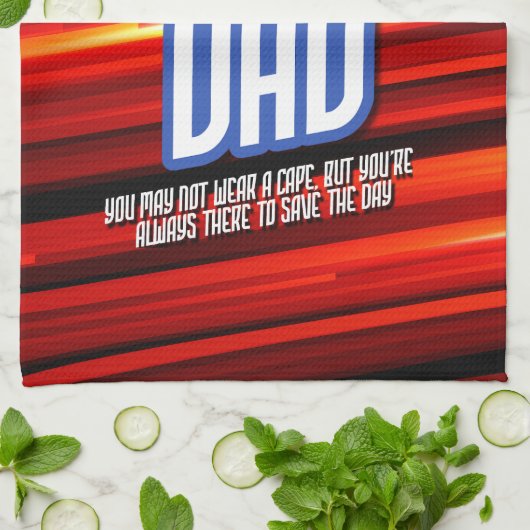 Personalize SuperHero Vater Geschirrtuch (Gefaltet)