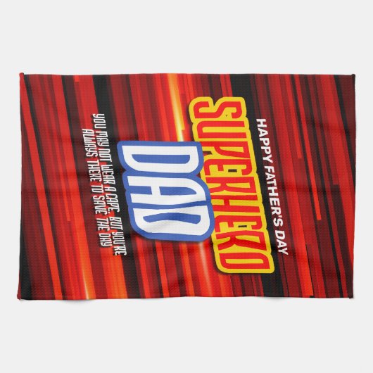 Personalize SuperHero Vater Geschirrtuch (Horizontal)