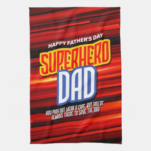 Personalize SuperHero Vater Geschirrtuch (Vertikal)
