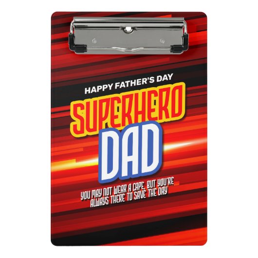 Personalize SuperHero Vater Mini Klemmbrett (Vorderseite)