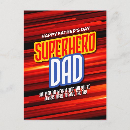 Personalize SuperHero Vater Postkarte (Vorderseite)