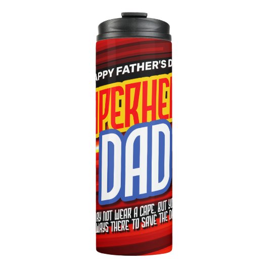 Personalize SuperHero Vater Thermosbecher (Vorderseite)