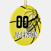 Personalize SuperStar Player Yellow Basketball Keramik Ornament (Rechts)