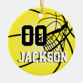 Personalize SuperStar Player Yellow Basketball Keramik Ornament (Vorne)