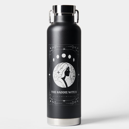 Personalize Tarot Custom Text Zodiac Whimsy Moon Trinkflasche (Vorderseite)