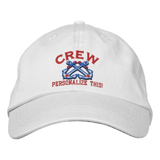 Personalize This Name Location Crew Nautical Bestickte Kappe (Vorderseite)
