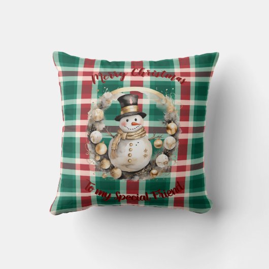 Personalize this Unique Christmas Throw Pillow  Kissen (Rückseite)
