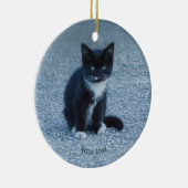 Personalize Tuxedo Schwarzweiß Kitten Keramik Ornament (Rechts)