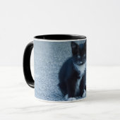 Personalize Tuxedo Schwarzweiß Kitten Tasse (Vorderseite Links)