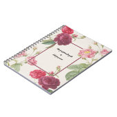 PERSONALIZE Vintage Rose Flower Notebook Notizblock (Linke Seite)
