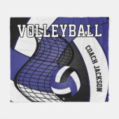 Personalize - Volleyball 🏐 Design - Dunkelblau Fleecedecke (Vorderseite (Horizontal))