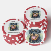 Personalize Watercolor Pet Rottweiler Portrait Pokerchips (Stapel)