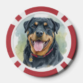 Personalize Watercolor Pet Rottweiler Portrait Pokerchips (Rückseite)