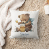 Personalize Watercolor Teddy Bear Honey Jar Kissen (Decke)