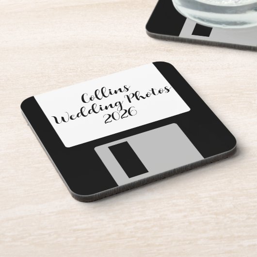 Personalize Wedding Photos Floppy Disk Coaster - 6 Getränkeuntersetzer (Linke Seite)