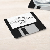 Personalize Wedding Photos Floppy Disk Coaster Rechteckiger Pappuntersetzer (angewinkelt)