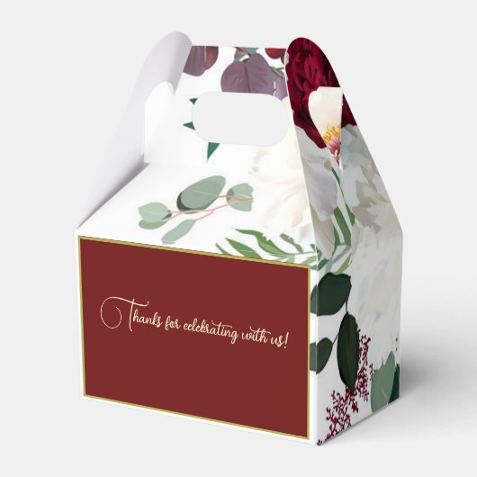 Personalize Wedding Rote Rose Peony Dahlia Astilbe Geschenkschachtel (Rückseite)