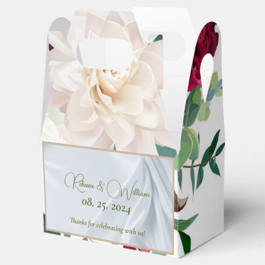 Personalize Wedding Rote Rose Peony Dahlia Astilbe Geschenkschachtel (Geöffnet)