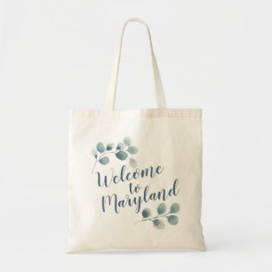 Personalize Wedding Welcome Eucalyptus Calligraphy Tragetasche